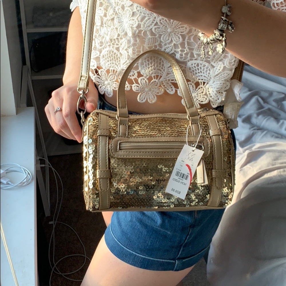 Gold Pillow Crossbody Bag